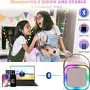 Mini Karaoke Machine, Portable Bluetooth Karaoke Speaker with 2 Wireless Microphones and Light for Family Home Party,Toys for Girls Boys Friends Age 3-12+ Kids and Adults Birthday Gifts.(Pink)