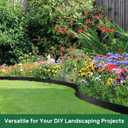 AGTEK 98FT Plastic Landscape Edging Kit 3inch Height No-Dig Garden Edging Border Lawn Edging Roll for Flower Bed Lawn Yard, Black, with 60 Anchoring Spikes