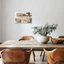 ZQQART Farmhouse Kitchen Wall Art Rustic Mason Jar Spice Canvas Prints Vintage Country Culinary Pictures Wall Decor for Dining Room Framed(White,12L x 18W)