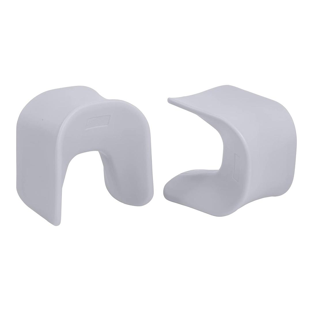 ECR4Kids Wave Seat, 14in - 15.1in Seat Height, Perch Stool, Light Grey, 2-Pack
