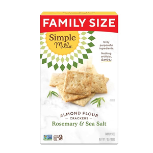 Simple Mills Almond Flour Crackers, Family Size, Rosemary & Sea Salt - Gluten Free, Vegan, Healthy Snacks, 7 Ounce (Pack of 2) 