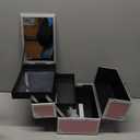 Joligrace Makeup Train Case Makeup Case Organizer Portable Cosmetic Box Storage with 2 Trays Mirror Locking Make Up Travel Case for Nail Kits Cosmetics Craft Traveling Makeup Box Mermaid Pink