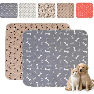Puppy Pee Pads with Pheromones,Forever Pad,Washable Pee Pads for Dogs,Reusable Dog Pee Pads,Waterproof and Leak-Proof,Non-Slip Base Training Pad Suitable for Home(Gray+Brown,XS:11.8*11.8inch)