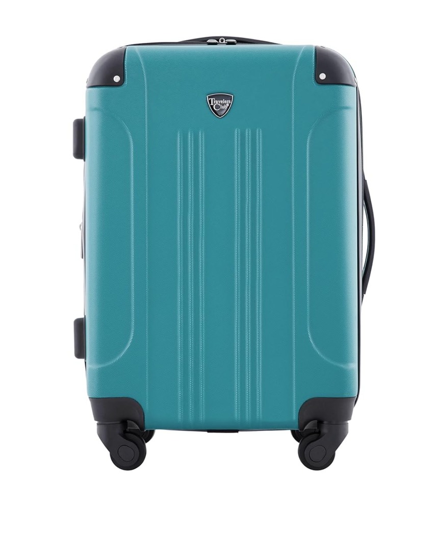 Travelers Club Chicago Hardside Expandable Spinner Luggage, Teal, 20" Carry-On