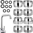 OSALADI Faucet Adapter Kit 8Pcs Male to Female Sink Faucet Adapters Brass Connectors for Kitchen and Bathroom Sink Hose Attachment 0.91 Inch Compact Size