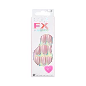 KISS colorFX by imPRESS Valentines Day Press On Nails, Cherished, Pink Short Squoval, IMPROVED adhesive, Up to 10-Day Hold, Nail Kit Includes 30 Fake Nails, Prep Pad, Manicure Stick, Mini Nail File