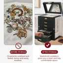 AKOZLIN Jewelry Box Organizer Functional Leather Jewelry Storage Case for Women Girls Ring Necklace Earring Bracelet Holder Organizer with Mirror Black