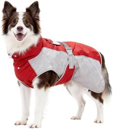 BECROWM Dog Coat Dogs Jacket Waterproof Reflective Adjustable Dog-Winter Coats for Dogs Dachshund Coat-(Red, XX-Large)