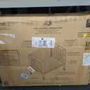 Dream On Me 3-in-1 Portable Folding Stationary Side Mini Baby Crib in Natural & Mattress, GreenGuard Gold & BSA, Use as Changer & Playpen, Locking Wheels, 3 Mattress Heights, Extra Firm Mattress