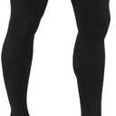 Truform 20-30 mmHg Compression Stockings for Men and Women, Thigh High Length, Dot Top, Closed Toe, Black, Medium (1 Pair)