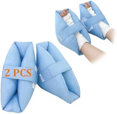 Heel Protectors Cushion Pain Relief Foot Pillow for Pressure Sores Foot Support Boot Surgery Recovery Supplies for Elderly Bedridden Pressure Ulcer Cushions Ankle Pillow for Bed, Wheelchair (1 Pair)