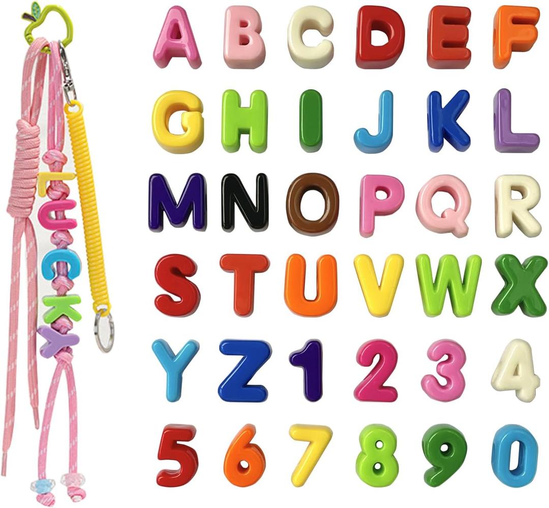 Chunky Colorful Acrylic Letter Beads for DIY Crafts (72)
