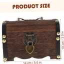 Toyvian Small Treasure Chest Piggy Bank with Lock and Key | Wooden Treasure Box for Kids & Adults | Vintage Money Bank & Coin Bank Pirate Chest Money Box Saver (Coffee Brown, 14cm)