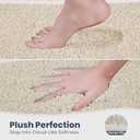 PURRUGS Bathroom Rug Non-Slip Machine Washable 20" x 30", Super Absorbent and Quick Dry Shaggy Microfiber Bath Mat, Extra Soft and Plush Bath Rug for Bathtub, Shower, and Sink, Beige