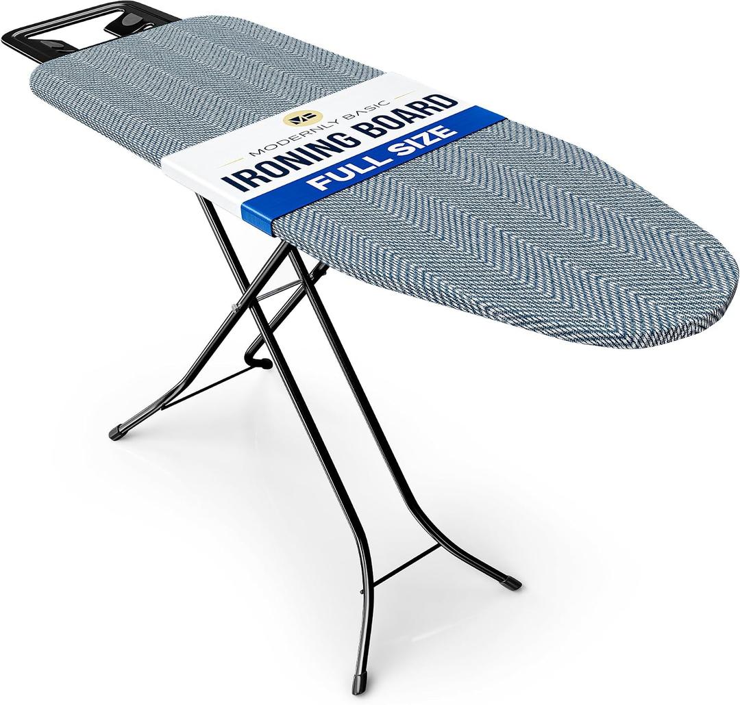 Ironing Board Full Size | Heavy Duty Iron Board with Multi-Layer Cover Pad - Height Adjustable Iron Table, Safety Iron Rest, Ironing Boards for Laundry Room or Dorm Use (43x13)