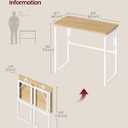 VASAGLE Folding Desk, Small Computer Desk, Foldable Table 31.5 Inch
