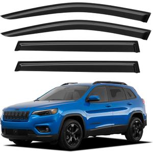 Window Visors Rain Guards for 2014-2023 Jeep Cherokee, Out-Channel Window Vent Wind Deflectors Visors Shades for 14-23 Cherokee KL