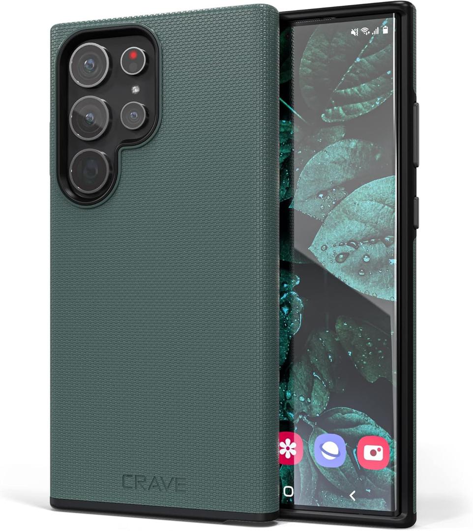 Crave for Samsung Galaxy S23 Ultra Case, Shockproof Protection Dual Layer Case for Samsung Galaxy S23 Ultra (6.8 inch) - Forest Green