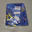 Ramadan Round Fitted Tablecloth with Elastic Edge Waterproof Washable Gold Moon Star Table Cloth Fit 44"-48" Round Table Cover Eid Mubarak Decor for Kitchen Dining Picnic Outdoor Party (Blue)