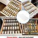 MIUKAA Clear Acrylic Spice Drawer Organizer, 4 Tier Seasoning Jars Drawers Insert, Kitchen Spice Rack Tray for Drawer/Countertop (Jars not included) (4 Pcs x 13 inch Width, Transparent)
