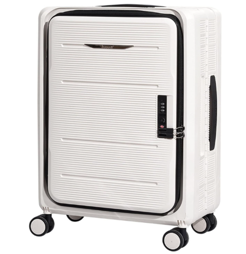 Traveler's Choice Foldable Suitcase, Hard Expandable Universal Wheels, Shock-Absorbing, Silent, Multi-Level Adjustable Alloy Trolley, Suitable for Traveling (White,20 inches)