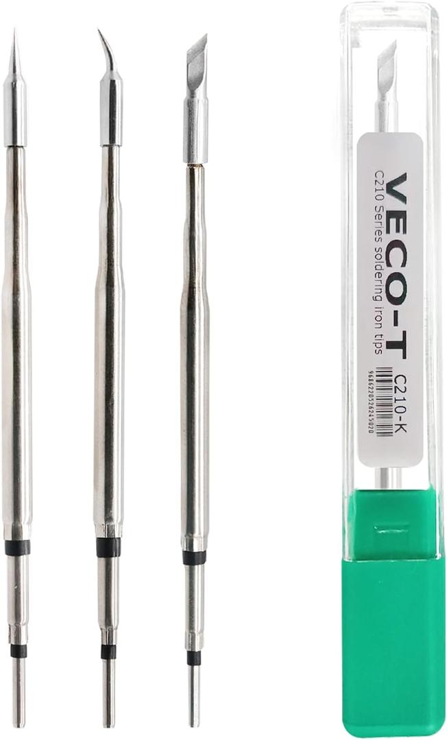 3PCS Soldering Iron Tips,C210-I IS K Replacement for C210-018 002 020, Constant Temperature, Compatible with JBC Soldering Station
