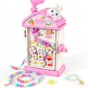 MAGTHIC 2-in-1 Beads Bracelet Maker Machine & Hand-Crank Bunny Toys, Charm Jewelry Bracelet Making Kit 430+ Quick Easy 5min with Organize, DIY Friendship Bracelets for Girls 6-12 Birthday Xmas Gift
