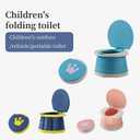 portable, foldable potty seat for toddler, Training Toilet Seat Emergency Toilet for Car, Camping, Outdoor, indoor (light blue, small)