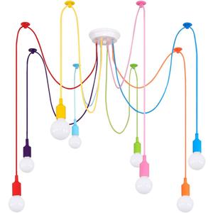 Colorful Spider Chandelier, Kids Ceiling Light Fixture, Ajustable DIY Pendant Lamp for Boys Girls Bedroom Playroom Classroom Dining Room, E26 8 Arms Lights Colorful Spider Chandelier, Kids Ceiling Light Fixture, Ajustable DIY Pendant Lamp for Boys Girls Bedroom Playroom Classroom Dining Room, E26 8 Arms Lights