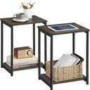 VASAGLE Side Tables Set of 2, Small End Table, Nightstand for Living Room, Bedroom, Office, Bathroom, Chestnut Brown and Classic Black ULET272B74