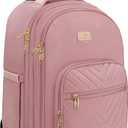 MATEIN Rolling Backpack for Women, 17 Inch Travel Laptop Backpacks with Wheels, Large Carry On Business Luggage Roller Backpack, Waterproof Trolley Suitcase Overnight College Work Computer Bag, Pink