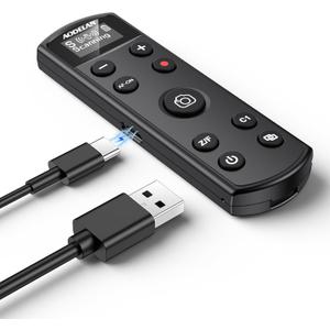 for Sony Camera Rechargeable Shutter Release, AODELAN Wireless Remote Control Zoom Focus Record Compatible with Sony ZV-E10,ZV-1F,ZV-1,A6400,A6700,A7C,A7III,A9,A9 II,DSC-RX0 II,Replace RMT-P1BT(Black)