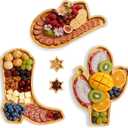 5 Pcs Cowboy Charcuterie Boards with Dipping Saucers Western Party Serving Trays Cowboy Hat Cowgirl Boot Bamboo Platter Cactus Cheese Board for Western Cowgirl Birthday Gifts Party Decorations