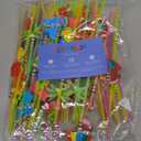 BLUE PANDA 100 Pack Tropical Hawaiian Drinking Straws for Cocktails & Margaritas - Hawaiian Summer Beach Party Straws & Supplies (6 Designs)