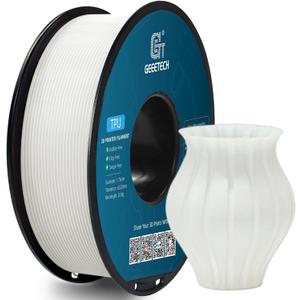 Geeetech TPU Filament 1.75mm, 0.5KG/500g (1.1lbs) Spool, Shore 95A Flexible 3D Printer Filament with High Elasticity, Dimensional Accuracy 0.03mm, Fits Most FDM Printers, White
