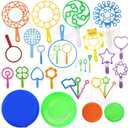 Bubble Wands Set, 28 Pcs Large Bubble Wand with Tray, Great for Kids Summer Outdoor Bubble Party Favors