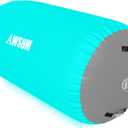AWSUM Air Roller Gymnastics Barrel Inflatable Tumbling Mat Back Handspring Trainer for Octagon Mat Gym Home Gymnastics EquipmentNo Electric Pump ((L)47.3"x(Diam)29.5"-No pump, Mint Green/Grey)