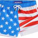 maamgic Boys Swim Trunks with Compression Liner Vintage Swim Shorts Toddler Swimsuit