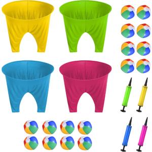 Granny Pants Outdoor Game with 4 Bouncy Balls, Giant Yard Toss Game for Teens & Adults, Hilarious Outdoor Party Relay Game, Team Building Lawn Field Game Set for BBQ, Family Reunion