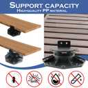 24Pack Adjustable Deck Support Pedestal, Plastic Adjustable Deck Foundation Base, Height Adjustment Raising from 1-3/16" to 2-3/8", Black
