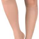 +MD 15-20 mmHg Medical Compression Socks for Men/Women, Lightweight Opaque Knee High Support Stockings-Varicose Vein Swelling (Large, Beige)