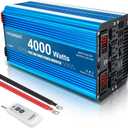 4000 watt Inverter Pure sine Wave Inverter 12V to 110V/120V Power Inverter, 8000W Peak DC to AC Inverter with LCD Display 4 AC Outlets,USB Port, Wireless Remote Control for Truck, RV