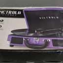 Victrola Journey Bluetooth Portable Suitcase Record Player  with Built-in Speakers, 3 Speed Vinyl Record Player, RCA Out, Headphone Jack (Purple Glitter)