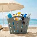 Lazy sundaze Large Beach Bag | Waterproof Getaway Rubber Tote with Zipper Pocket for Travel, Pool, Boat, Groceries, Sports