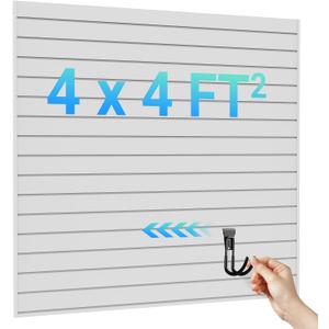 Ezlaino 4x4ft PVC Slat Wall Paneling - Thickened & Durable, Waterproof, Versatile | Fits Most Slatwall Accessories (Not Included) | Ideal for Garage, Home & Store Organization, Gray