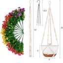 Mkono Artificial Hanging Flowers Basket for Outdoor Spring Decor, Fake Hanging Plants Faux Flowers for Front Porch Garden Patio Balcony Summer Decoration