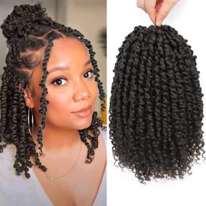 Passion Twist Hair - 8 Packs 10 Inch Passion Twist Crochet Hair For Women, Crochet Pretwisted Curly Hair Passion Twists Synthetic Braiding Hair Extensions (10 Inch 8 Packs, #4)
