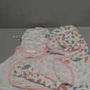 GLLQUEN BABY Swaddle Blankets for Baby Girls, Orange Pink Feather & Wave Point, 3 Pack Wrap Set, Newborn Adjustable Swaddles Sleep Sack, 0-3 Months (Small/Medium)