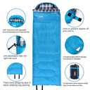 DESERT & FOX Cotton Flannel Sleeping Bags with Pillow, 4 Season Warm & Cold Weather Envelope Compression Sack, Lightweight & Portable Backpacking Sleeping Bag for Outdoor Camping, Hiking, Traveling