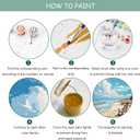 2 x FILASLFT Paint by Numbers for Adults,Adult Paint by Number Kits on Canvas DIY Oil Paint by Numbers Painting Gift Home Decoration for Living Room (C001-Seaside)